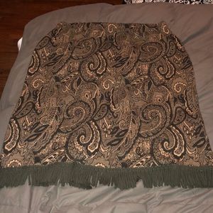 Lennie for Nina Leonard fringed hem skirt